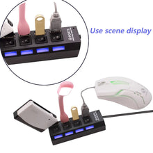 4-port USB hub with Shaadmart switches and LED indicators