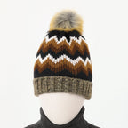 Winter Woolen Knitted Black Inside Fur Beanie Cap (1 Pc / Mix Design & Color)