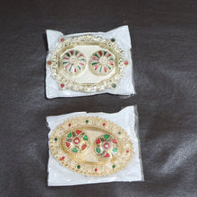Meenakari Roli–Chawal Pooja Thali -  (1 Pc / Mix design)