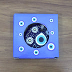 Decorative Evil Eye Wall Hanging Nazar Protector Charm with Beads, Wind Chime (1 Pc)