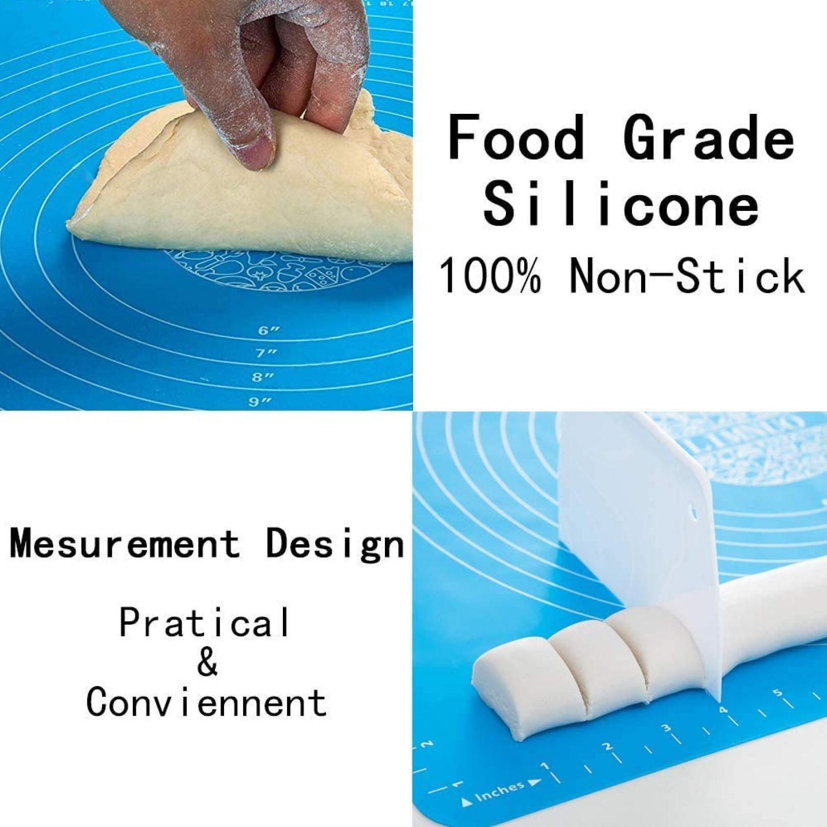 Mat, Rolling Mat Silicone Baking Mat Fondant Mat Sheet Chapati