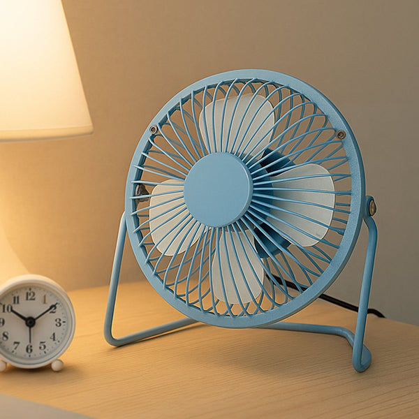 Big USB Table Desk Personal Metal Electronic Fan, Compatible with Computers, Laptops, Student Dormitory, Suitable For Office, School Use (1 Pc)