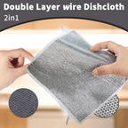 Double-Sided Microfiber Cloth & Stainless Steel Scrubber – Non-Scratch Wire (1 Pc, 20x20 cm)