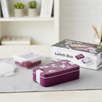 Leak-Proof Airtight Lunch Box with Spoon, 2 Compartments