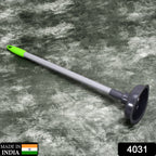 Close-up of a toilet plunger, red rubber cup