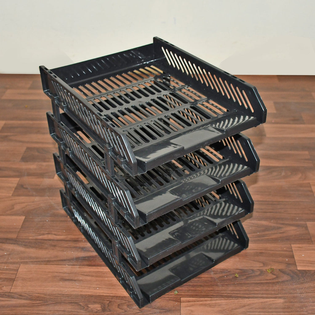 4-Layer Multifunctional File Rack with Drawers for Office Desk