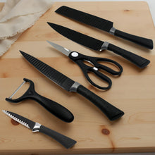6 Pieces Professional Kitchen Knife Set, Meat Knife, Chef's Knife with Non-Slip Handle for Home, Kitchen and Restaurant with Chef Peeler and Scissor (Stainless Steel / 6 Pcs Set)