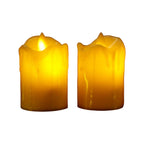 Set of 24 Multicolor Flameless Melted Design Candles for Decoration, Diwali