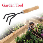 gardening tools with spade, trowel, and shear.