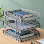 Multifunctional File Rack with Drawers: Desktop Storage for Office Supplies (4/3 Layers)