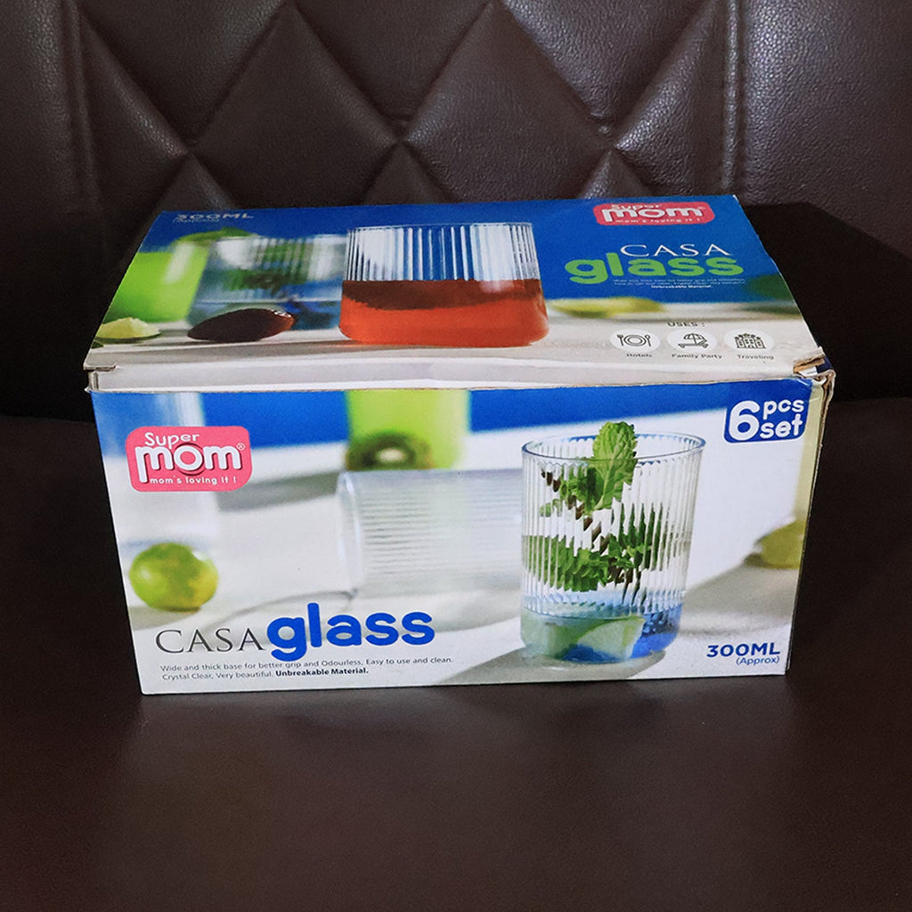Supermom Plastic Casa Glass Set (6 Pc)