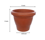 Small size plastic garden pot brown color